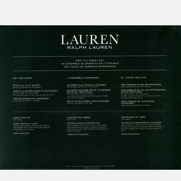 New Ralph Lauren Full size sheet set paisley - Picture 3 of 3